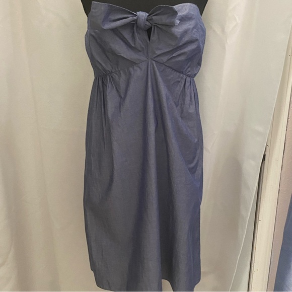 J.Crew chambray mini dress ties in front Size L * - Picture 7 of 8
